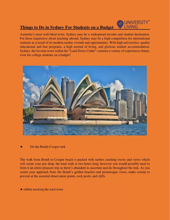 things to do in sydney for students on a budget