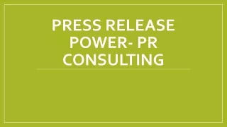 press release power pr consulting