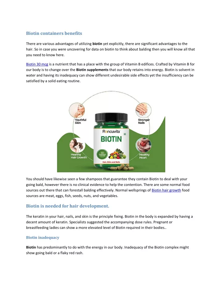biotin containers benefits
