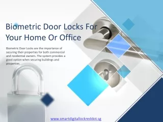 Biometric Door Locks For Your Home Or Office