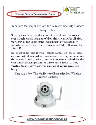 wireless security camera setup dubai