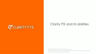 Clarity TTS and its abilities