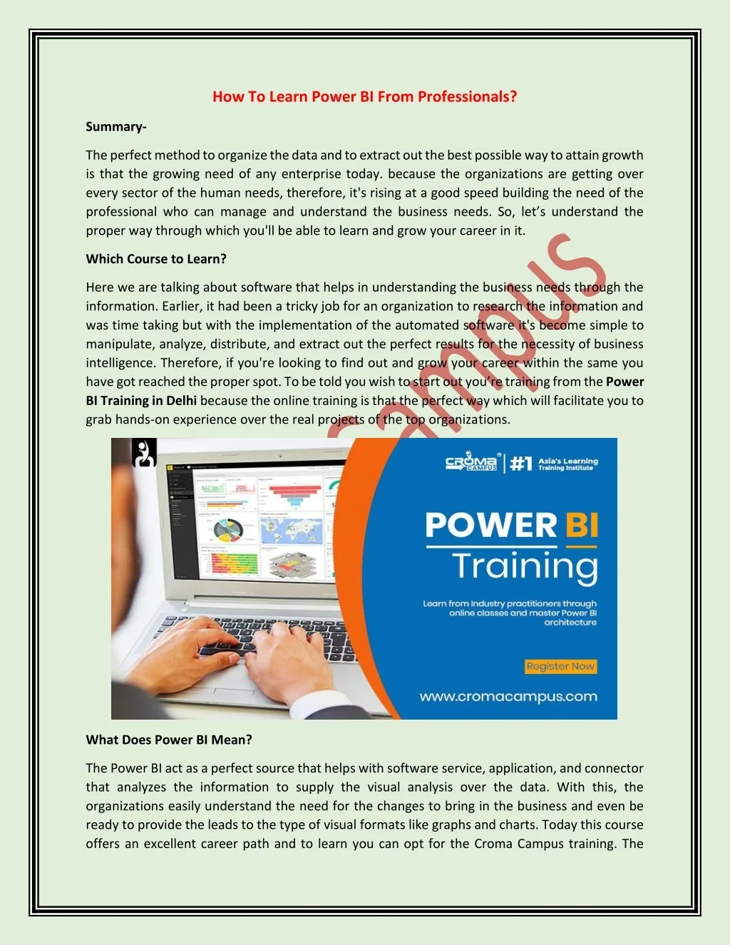 PPT - How To Learn Power BI From Professionals? PowerPoint Presentation ...