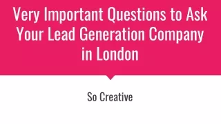 Lead Generation Company in London
