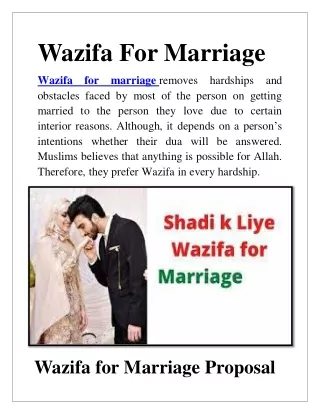 Wazifa For Marriages  91-7508915833