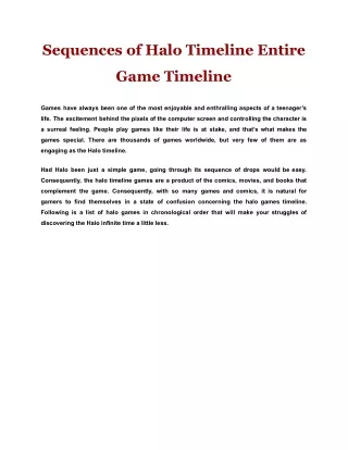sequences of halo timeline entire