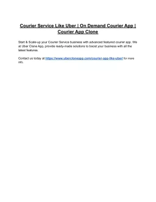 courier service like uber on demand courier