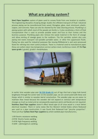 What are piping system?