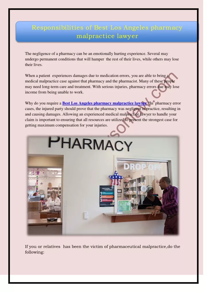 responsibilities of best los angeles pharmacy