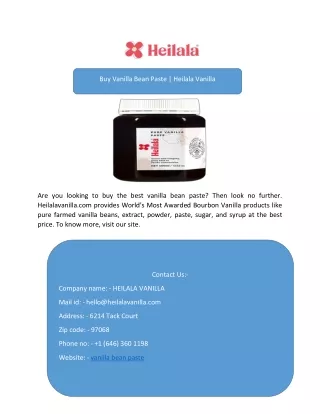 buy vanilla bean paste heilala vanilla