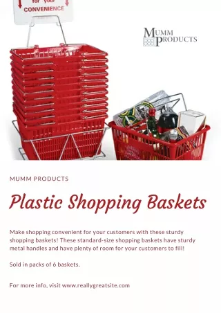 Plastic Shopping Baskets | Mumm Products