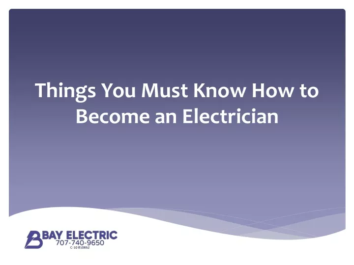 things you must know how to become an electrician