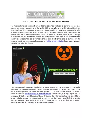 learn to protect yourself from the harmful mobile