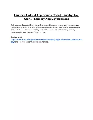 Laundry Android App Source Code | Laundry App Clone | Laundry App Development