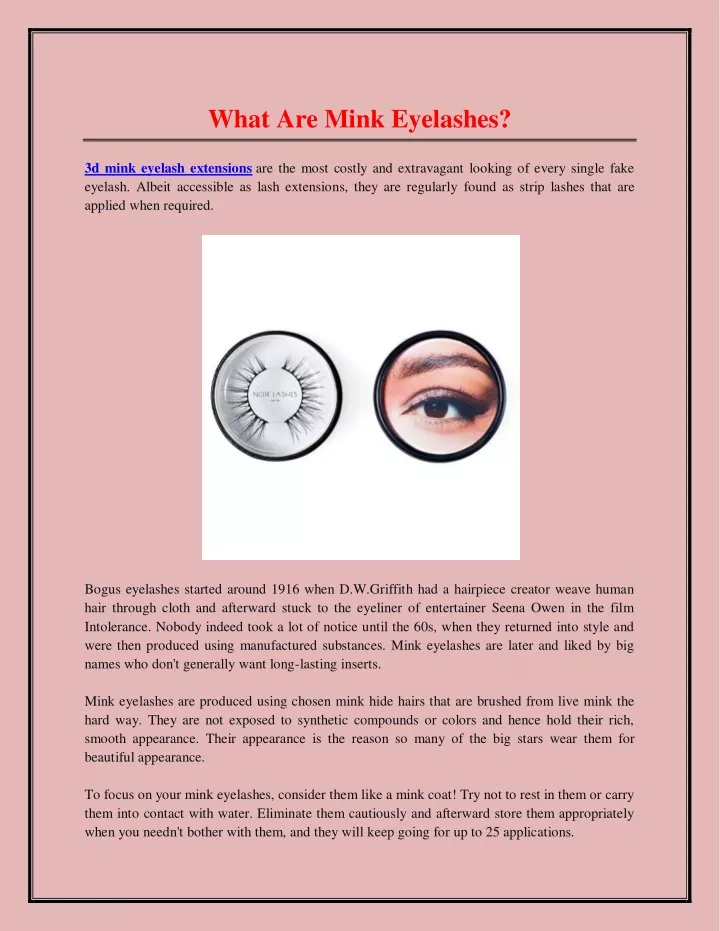 what are mink eyelashes