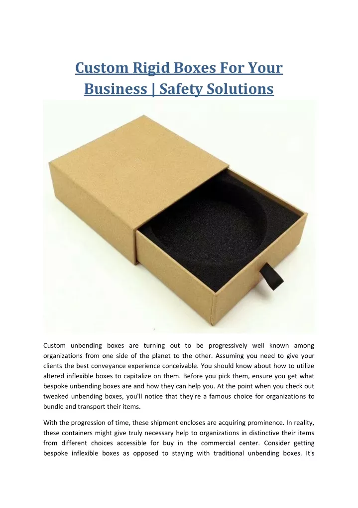 custom rigid boxes for your business safety