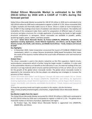 global silicon monoxide market is estimated