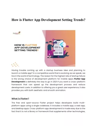 How is Flutter App Development Setting Trends