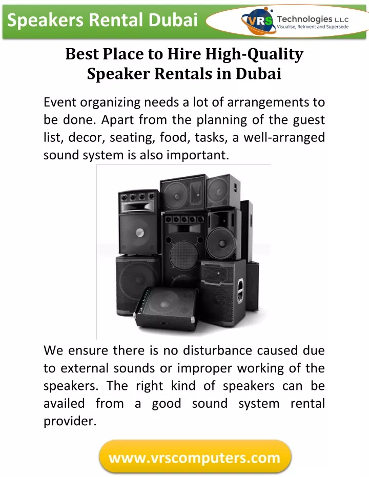 speakers rental dubai