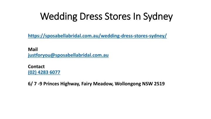 wedding dress stores in sydney