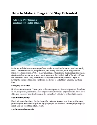 how to make a fragrance stay extended