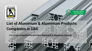 List of Aluminium & Aluminium Products Companies in UAE
