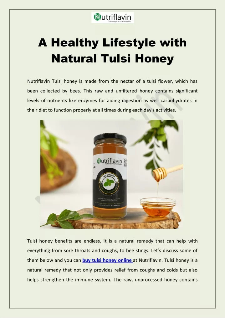 a healthy lifestyle with natural tulsi honey