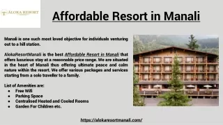 affordable resort in manali