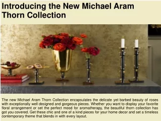 Introducing the New Michael Aram Thorn Collection