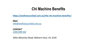 Chi Machine Benefits | Wellness United