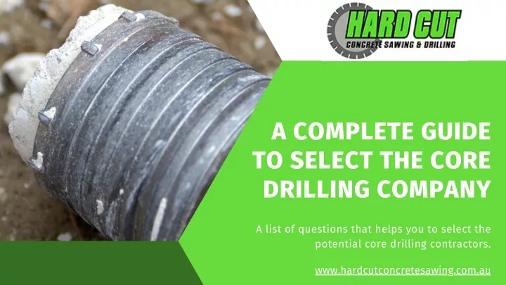 a complete guide to select the core drilling