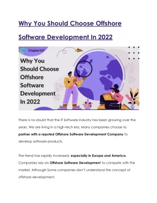 why you should choose offshore