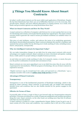 5 things you should know about smart contracts