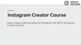 Instagram Creator Course