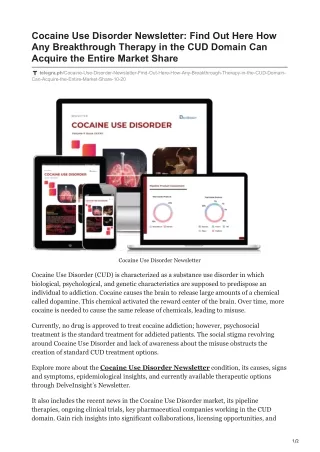 cocaine use disorder newsletter find out here