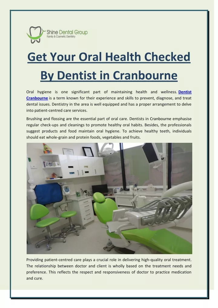 get your oral health checked by dentist