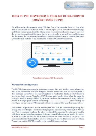 docx to pdf converter is your go to solution
