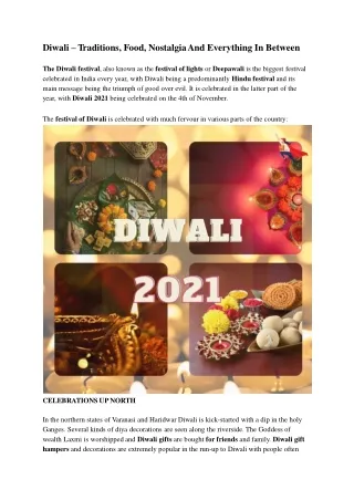 Diwali – Traditions, Food, Nostalgia And Everything In Between