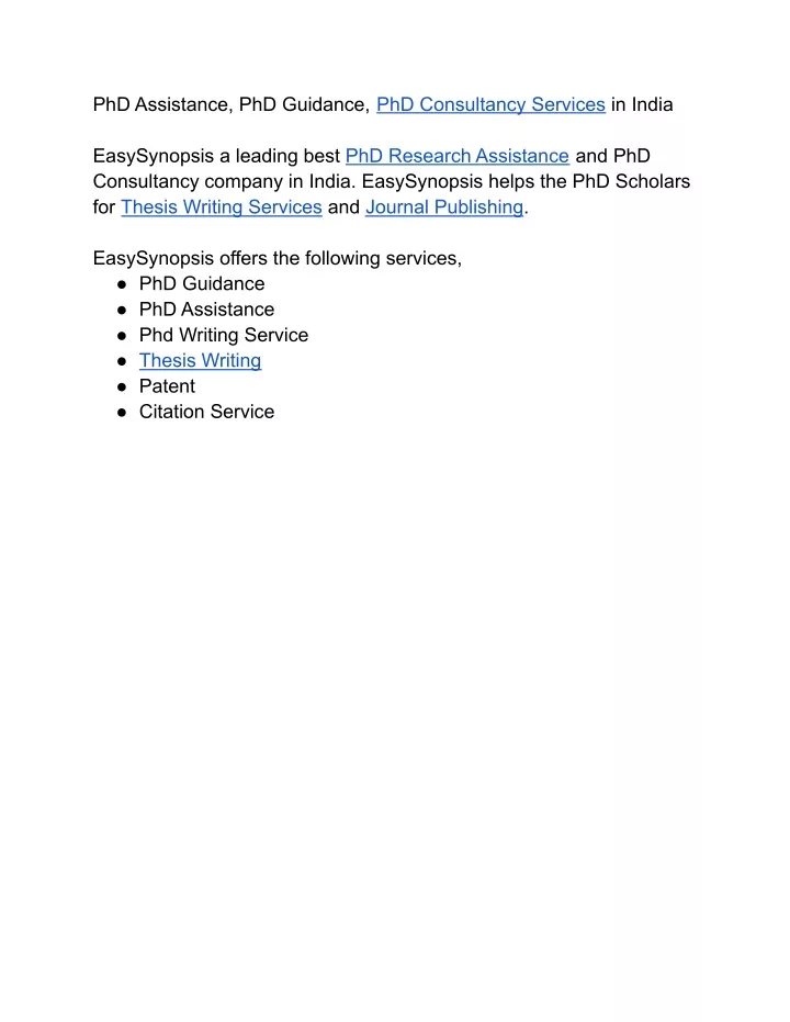 phd assistance phd guidance phd consultancy