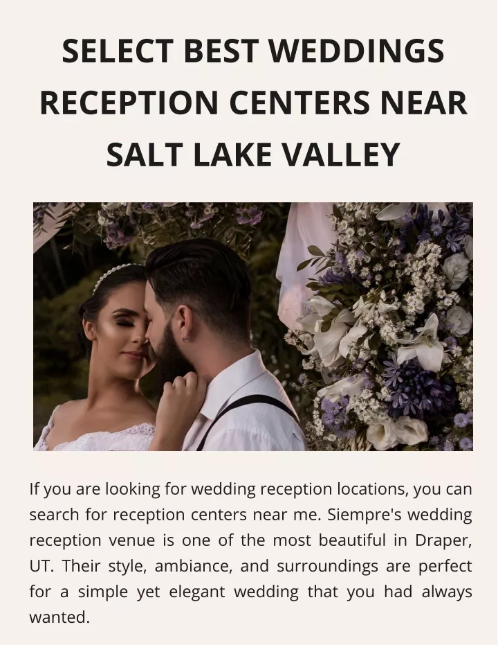 select best weddings reception centers near salt