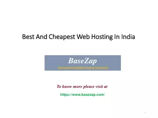 Best And Cheapest Web Hosting In India