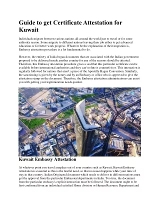 Guide to get Certificate Attestation for Kuwait