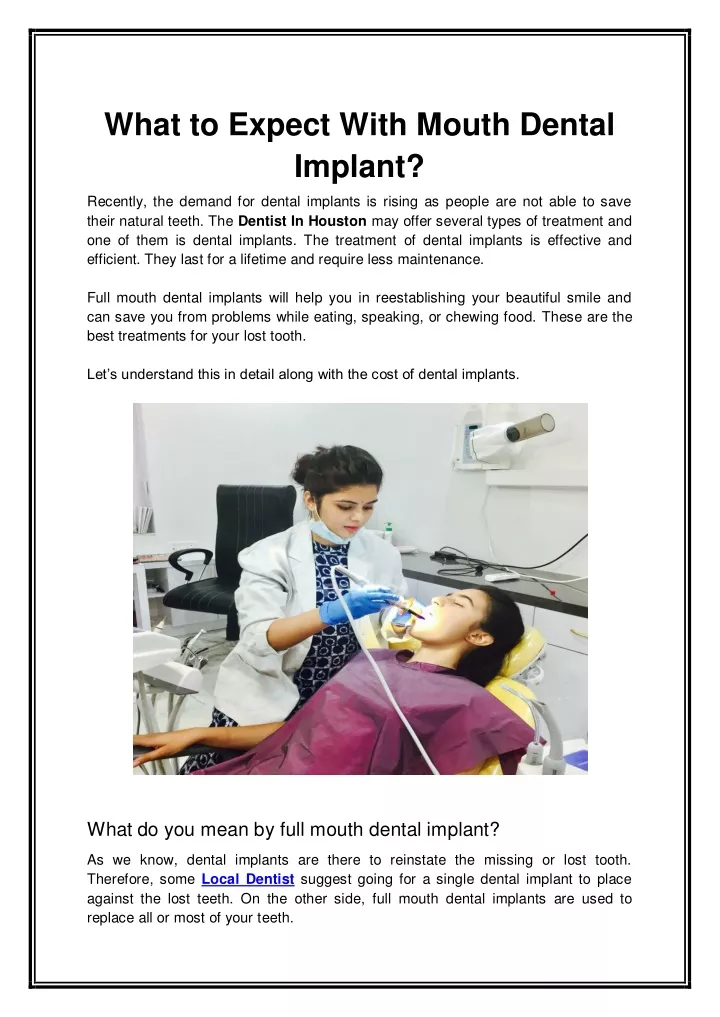 what to expect with mouth dental implant