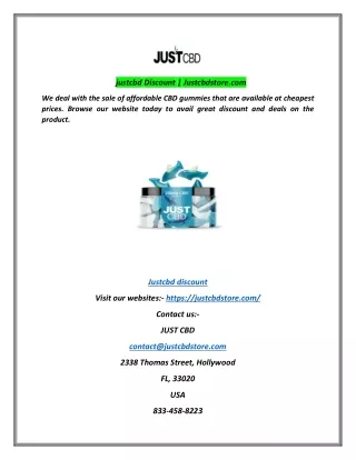 justcbd discount justcbdstore com