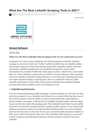 what are the best linkedin scraping tools in 2021