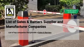 List of Gates & Barriers Supplier and Manufacturer Companies
