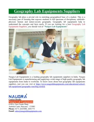 geography lab equipments suppliers