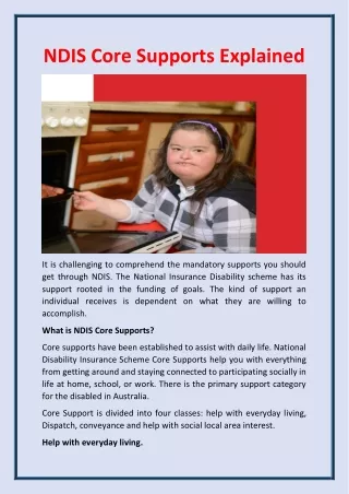 NDIS Core Supports Explained