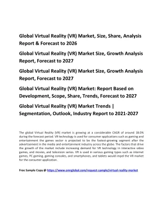 global virtual reality vr market size share