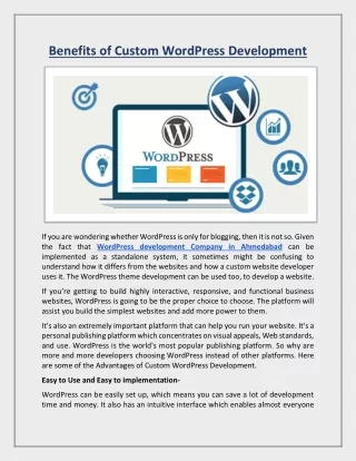 benefits of custom wordpress development